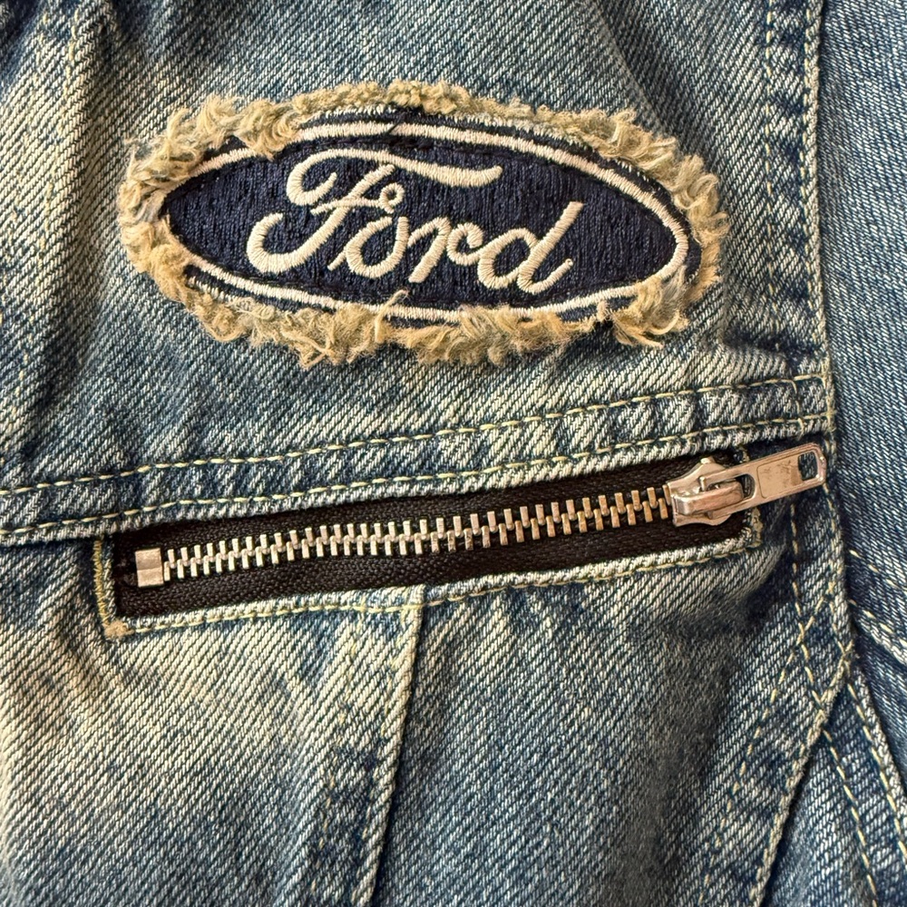 NWT Jean Ford Blue Denim Jacket with Zipper Accents - Picture 2 of 6